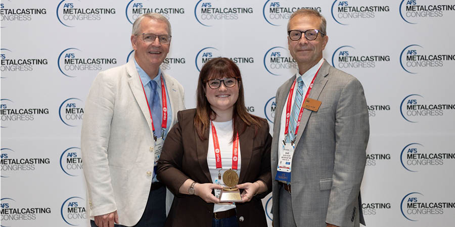 Left to right: John Lancaster (President, AFS Executive Committee), Andi Doll (ACIPCO) and David Gilson (Past President, AFS Executive Committee)